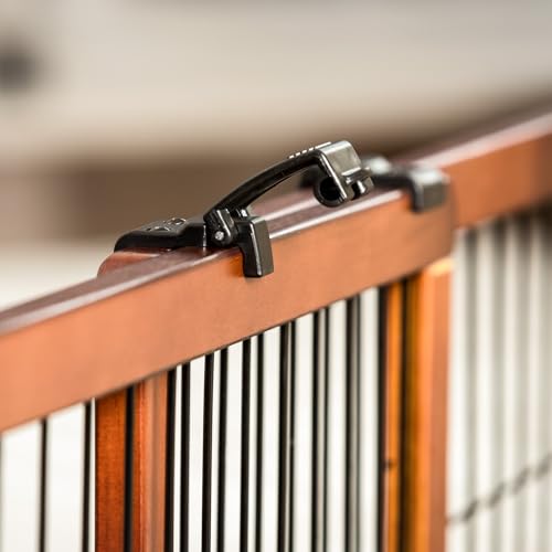 70-Inch Wide Adjustable Freestanding Wood Pet Gate R251