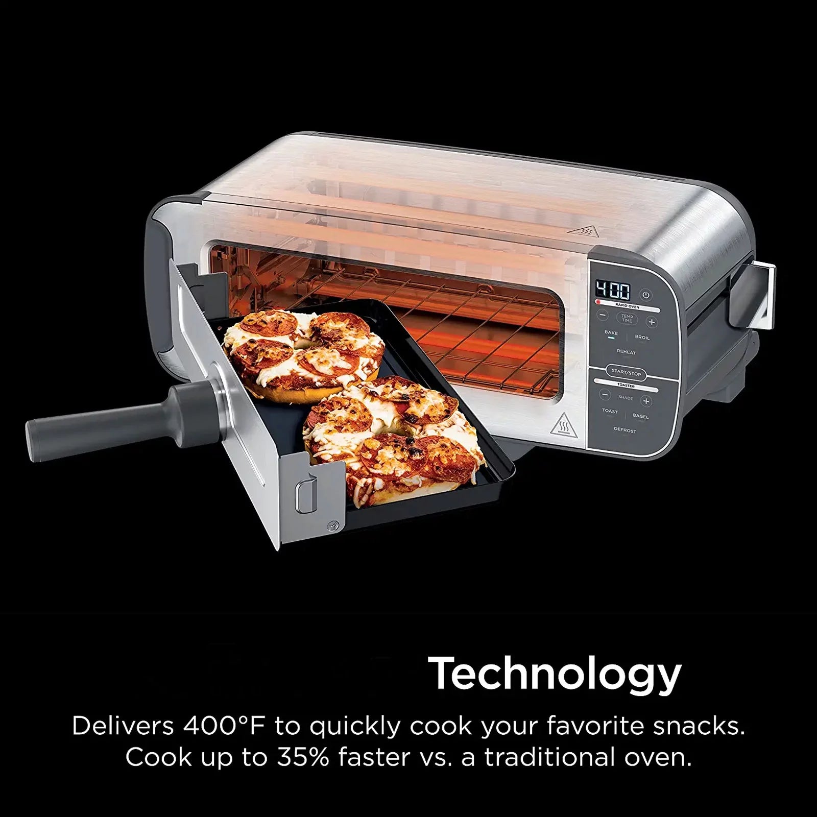 2-in-1 Compact Toaster Oven 2-Slice Capacity Stainless Steel G50592