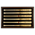 Brown Wood Frame Baseball Bat Display Case for 6 Bats L6248