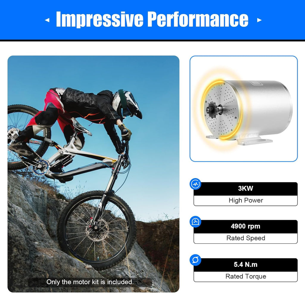 48-72V 3000W 6000RPM Brushless Motor Kit V426