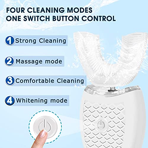 Ultrasonic Electric Toothbrush Adults, U Shaped 360° Cleaning Rechargeable IPX7 Waterproof A893