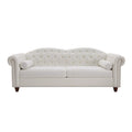 Teddy Velvet Button Tufted Sofa with Nailhead Arms and Rubber Wood Legs J75790