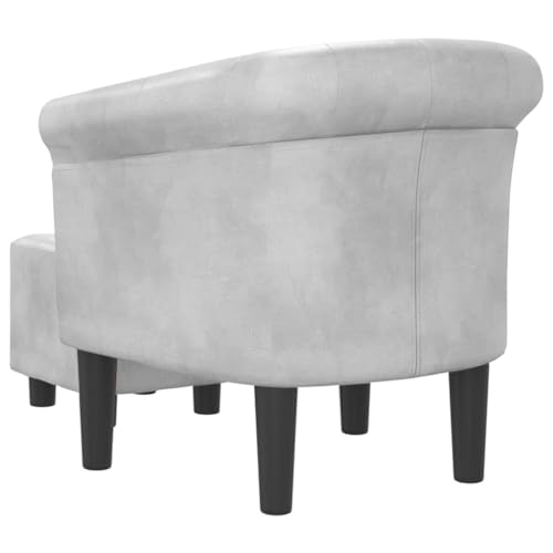 Silver Faux Leather Tub Chair with Footstool R638