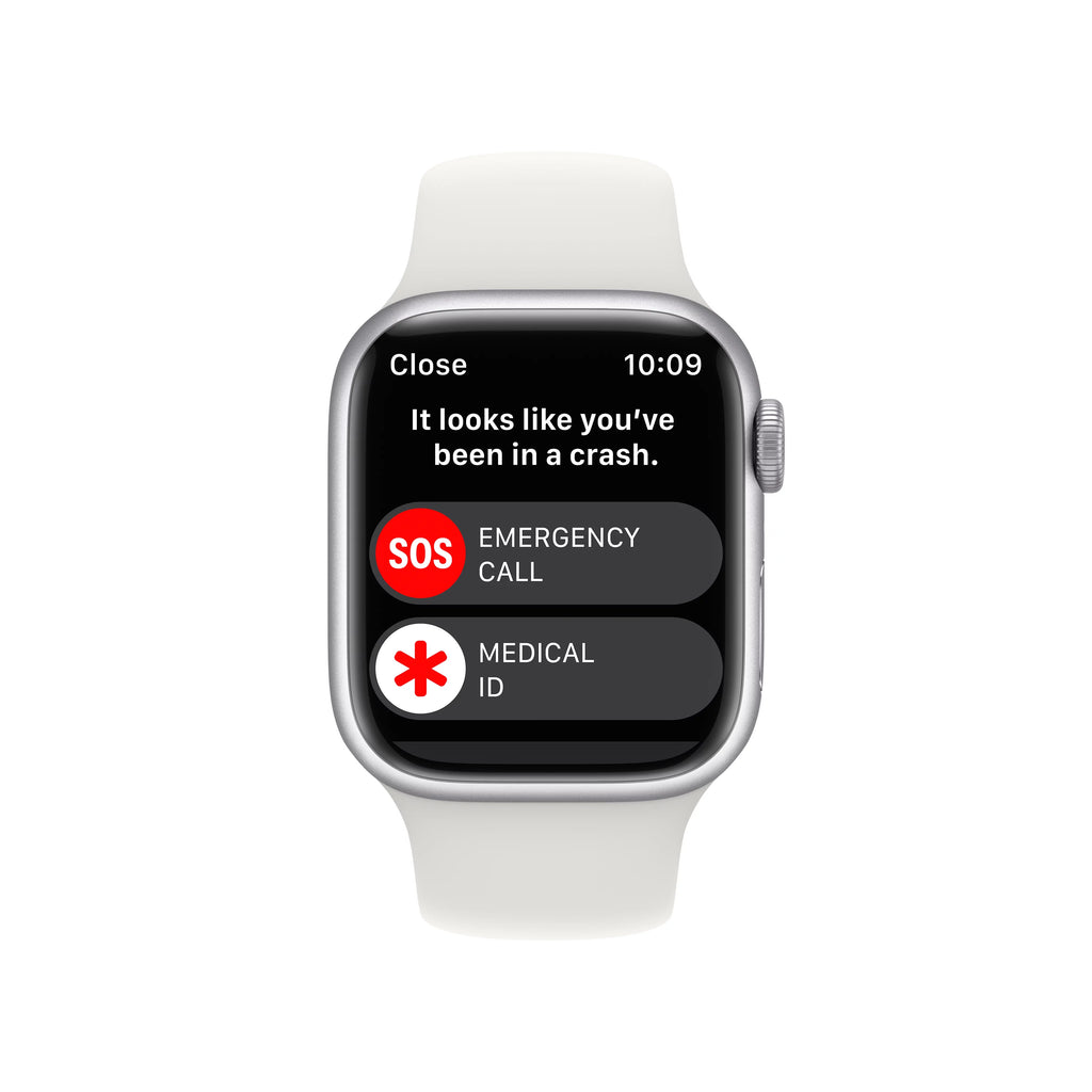 Silver Aluminum 41mm Apple Watch with White Sport Band P592