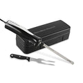Black Electric Carving Knife with Storage Case and Serving Fork H101259