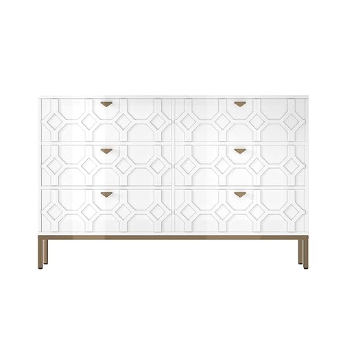 6 Drawer Blue Wood Dresser V480