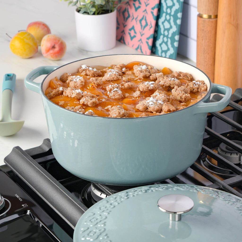 6-Quart Aqua Blue Cast Iron Dutch Oven J54930
