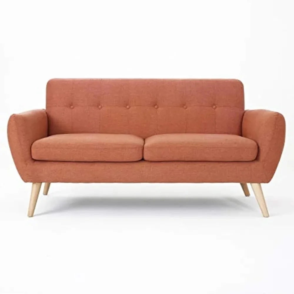 Burnt Orange Fabric Petite Sofa S715