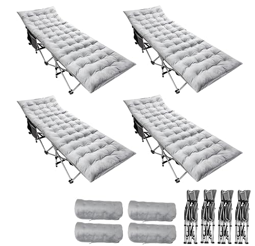 2 Pack Heavy Duty Folding Camping Cot with Mattress S2206
