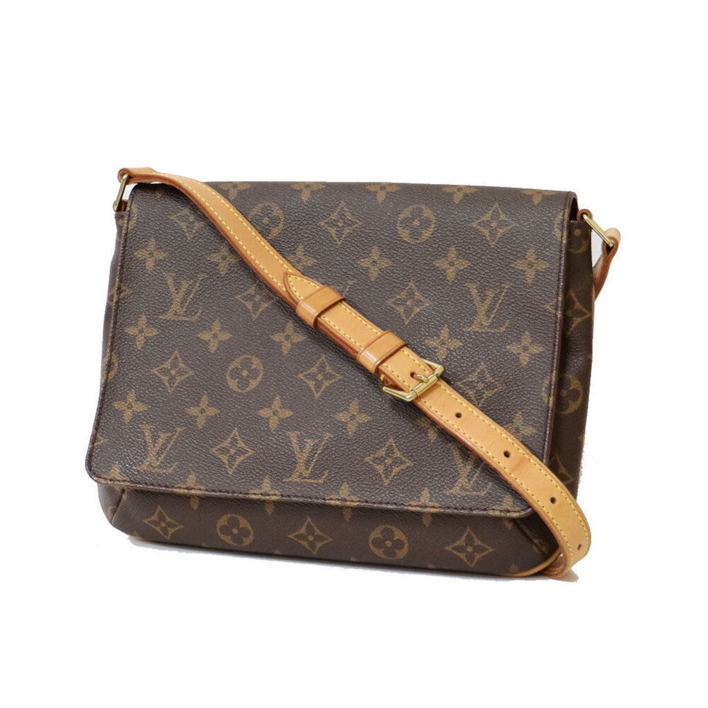 Pre-Owned Brown Canvas Shoulder Bag Q759