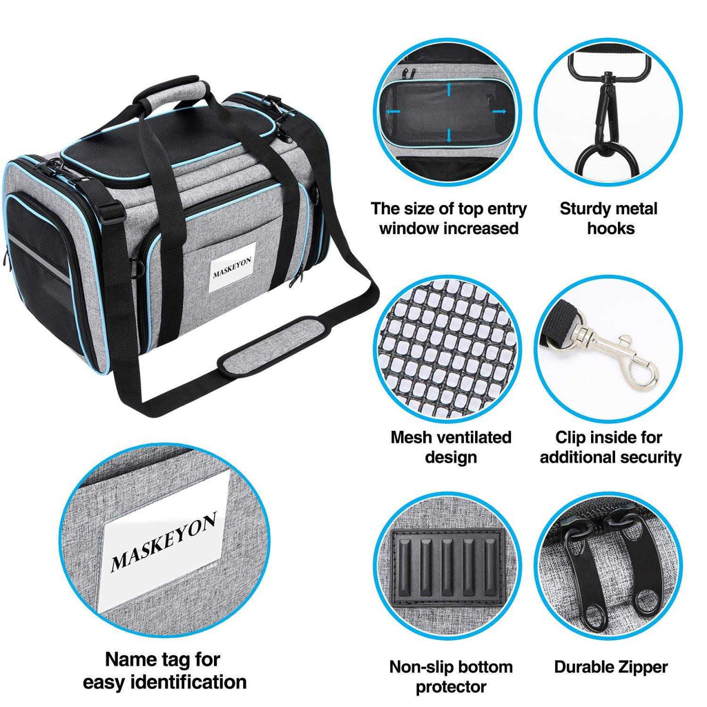 TSA Approved Soft Sided Pet Carrier with 3 Removable Washable Q42409