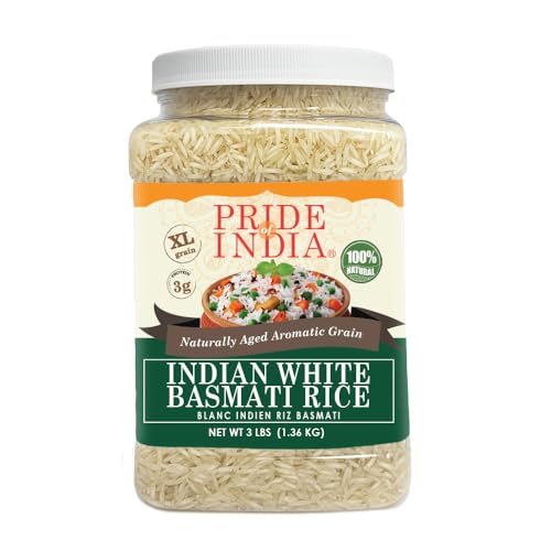 Extra Long Indian Golden Basmati Rice, 1.5 Pound Jar N8554