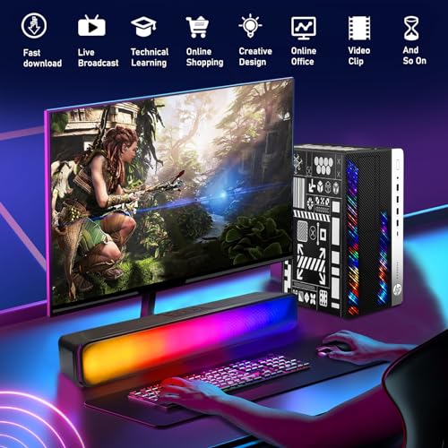 RGB Gaming Desktop Computer, Intel Quad Core I5-6500 up to 3.6GHz, GeForce GT 1030 2G, 32GB DDR4, 1T SSD + 3T HDD, Win 10 Pro V21085