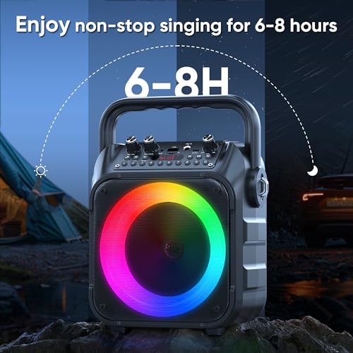 Portable Bluetooth Karaoke Machine with 2 Wireless Microphones S11638