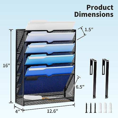 White 10-Tier Hanging Wall File Organizer J302