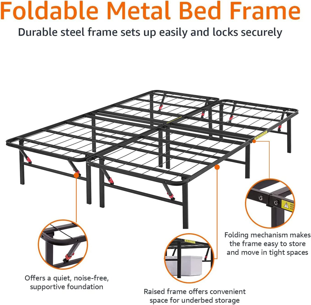 Black Queen Metal Platform Bed Frame X87371