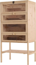 5-Tier Wooden Hamster Cage with Openable Top and Front Door N6923
