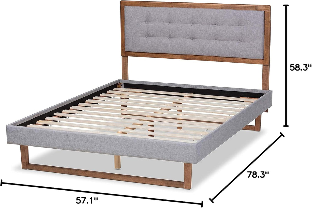 Full Light Grey Platform Bed N453