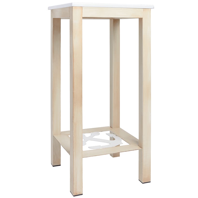 Wooden End Tables with Nautical Anchor or Wheel Design H2731