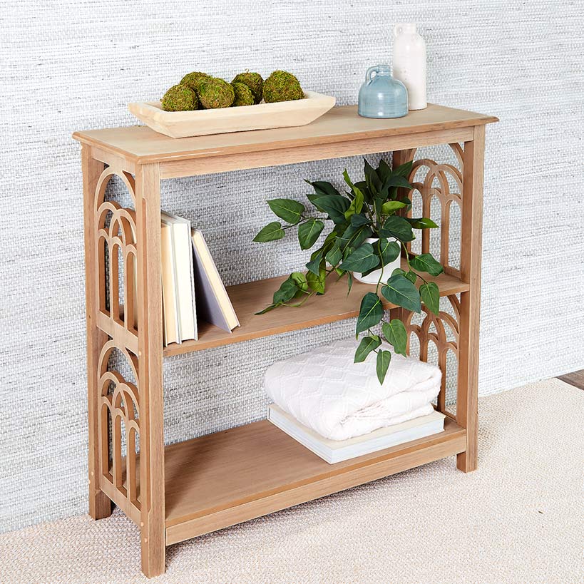 Wooden Console Table with Arched Side Accent - 2-Tier - 30"H