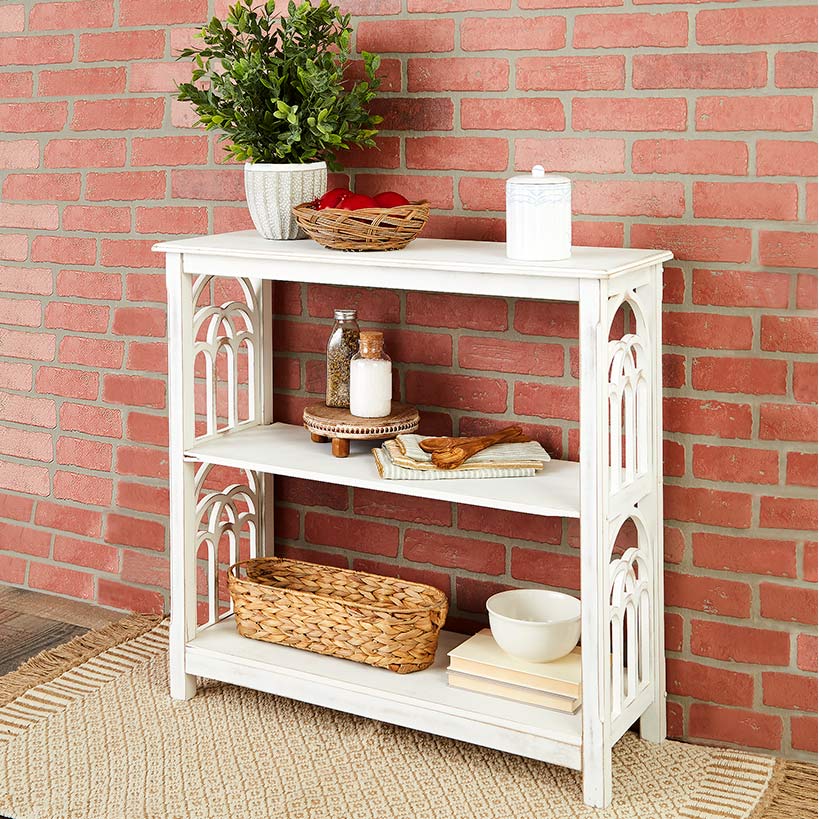 Wooden Console Table with Arched Side Accent - 2-Tier - 30"H