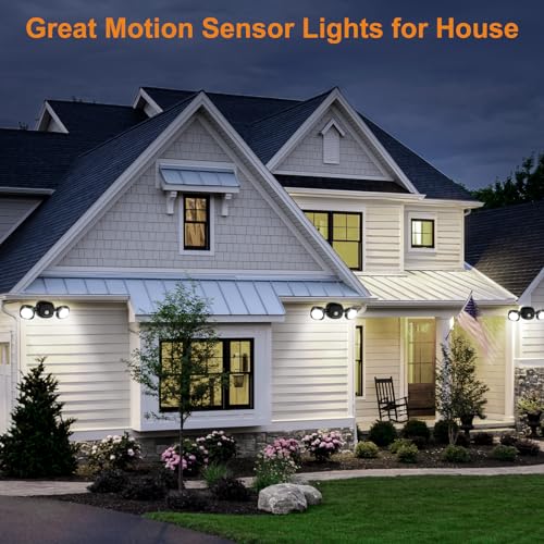 White Battery-Operated Motion Sensor LED Flood Light, 5500K Daylight, IP65 Waterproof B939