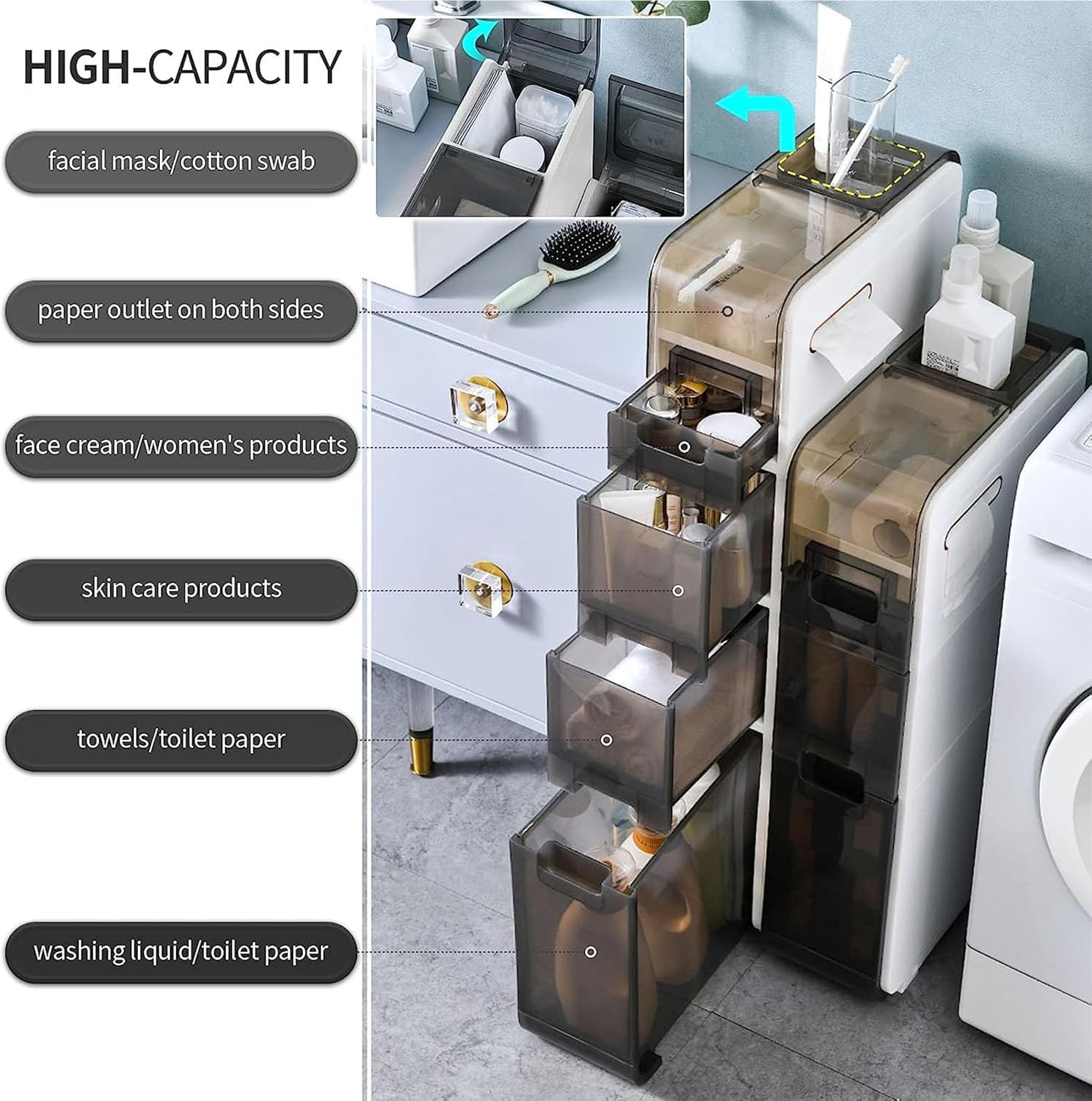 Floor-standing Bathroom Storage Cabinets H8462
