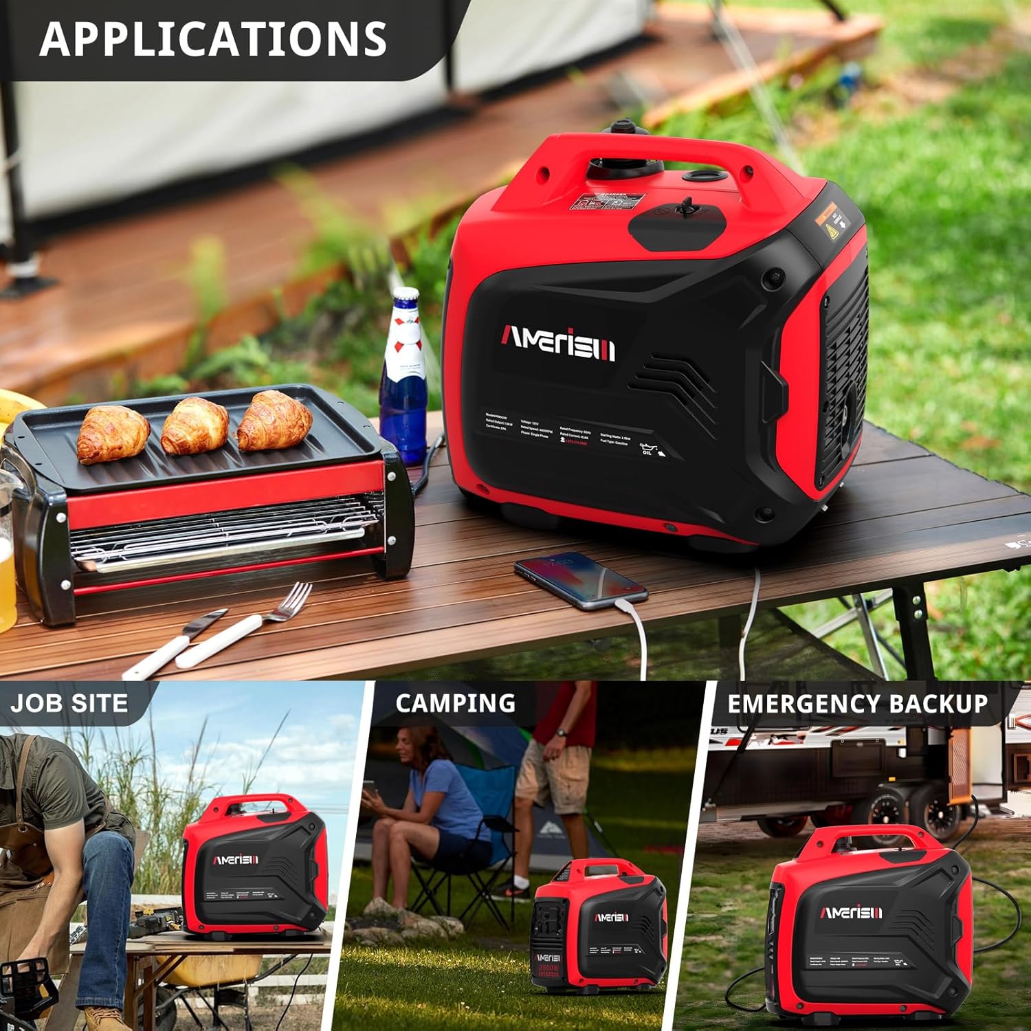 2500-Watt Gas Powered Portable Inverter Generator N10788
