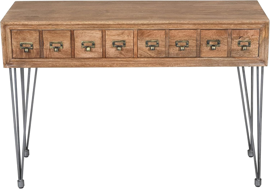 Solid Wood Console Table with Apothecary Drawers O492
