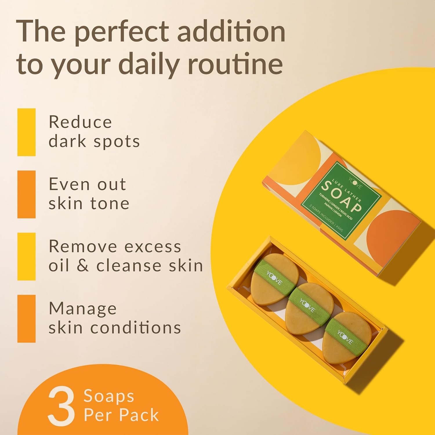 3-Pack Turmeric Kojic Acid Soap Bar C903667