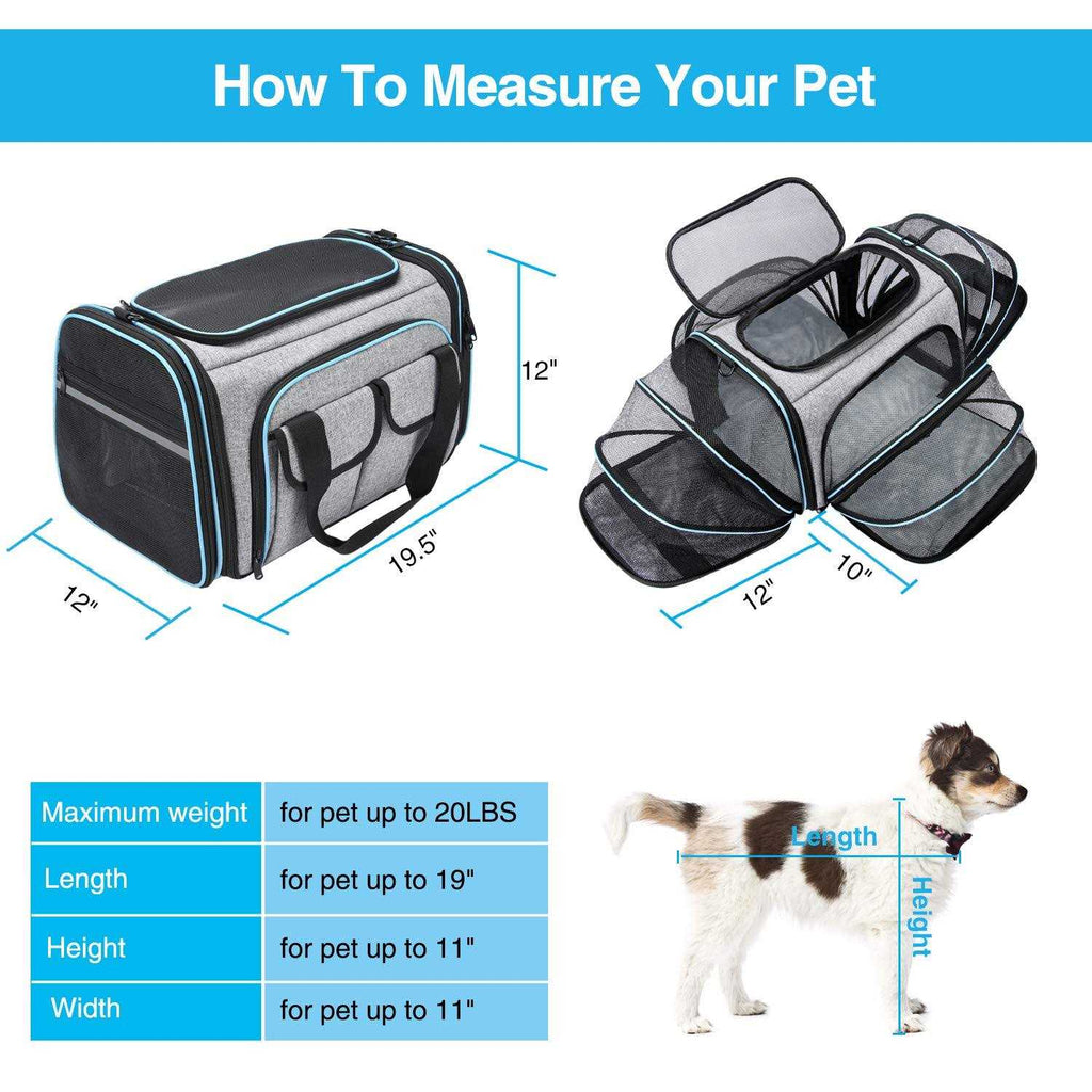 TSA Approved Soft Sided Pet Carrier with 3 Removable Washable Q42409