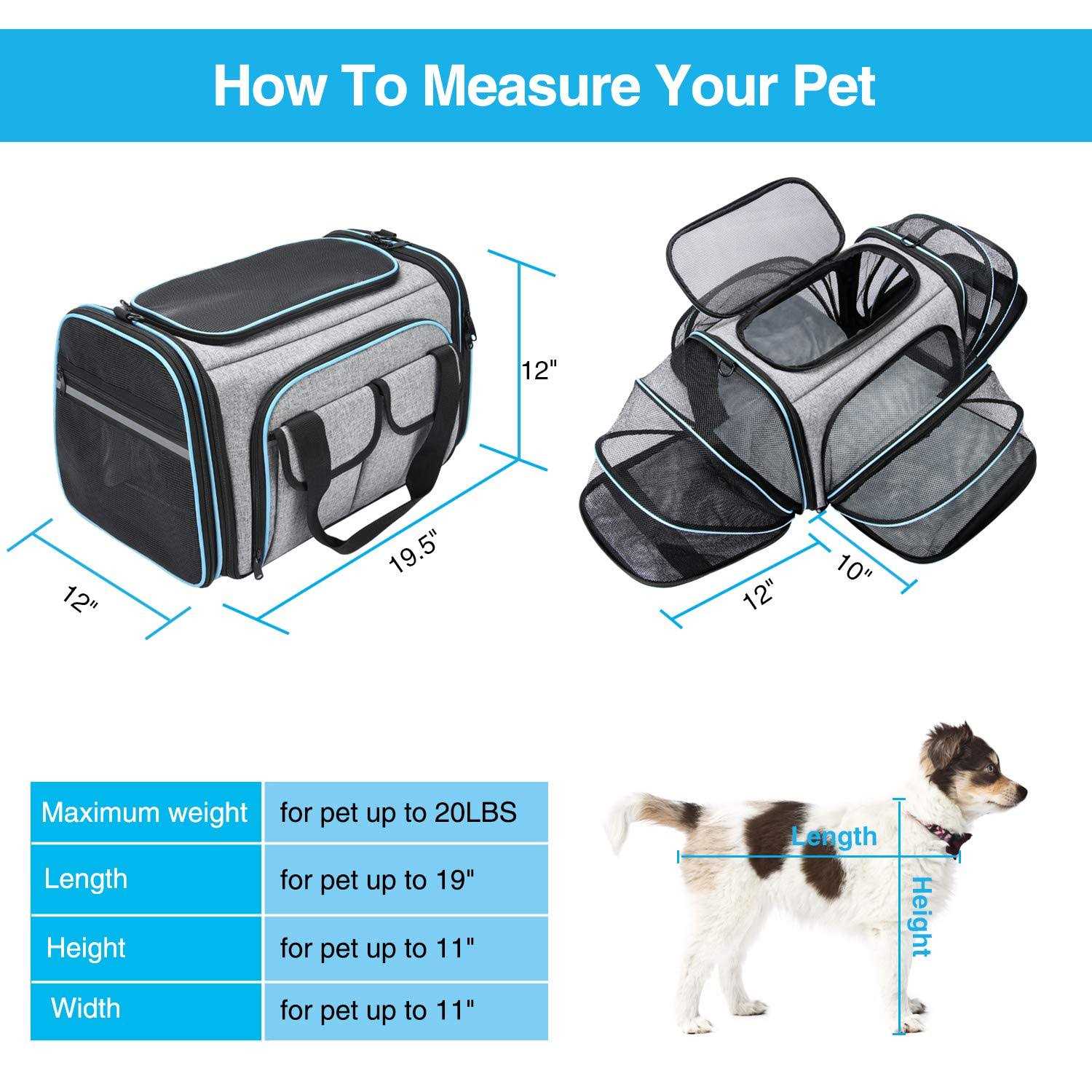 TSA Approved Soft Sided Pet Carrier with 3 Removable Washable Q42409
