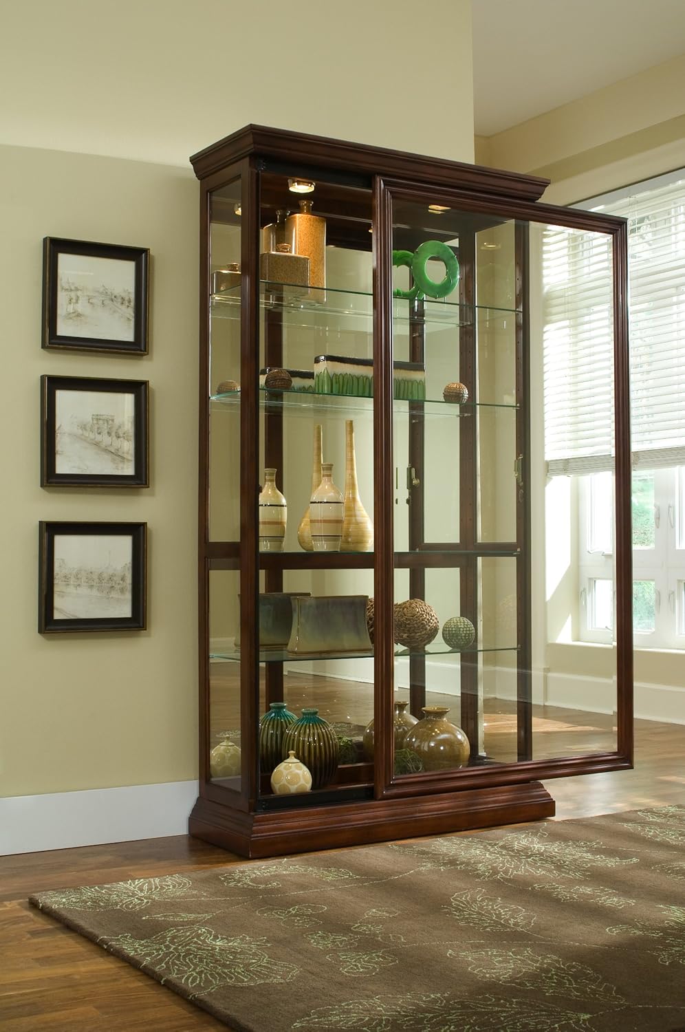 Two Way Sliding Door Curio, 43 by 16 by 80-Inch D193