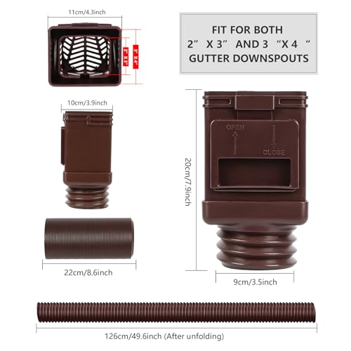 2 Pack Flexible Downspout Extension with Leaf Filter C920959