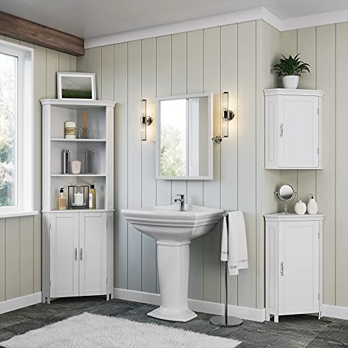 White Corner Storage Wall Cabinet P669211