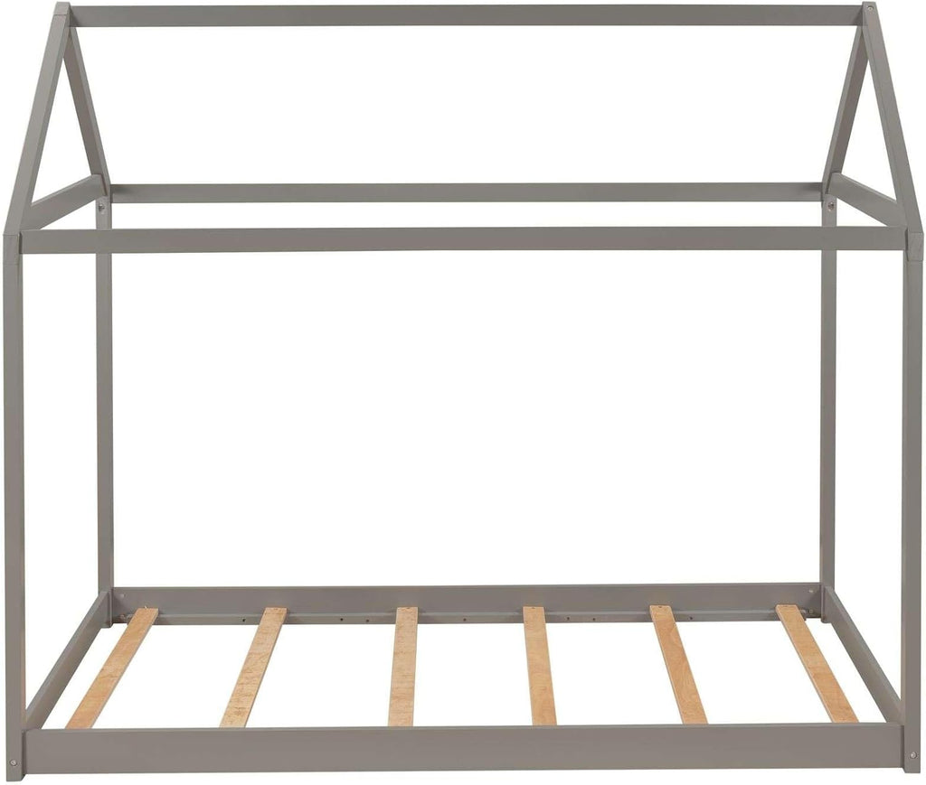 Gray Twin Size Wooden House Bed B85289
