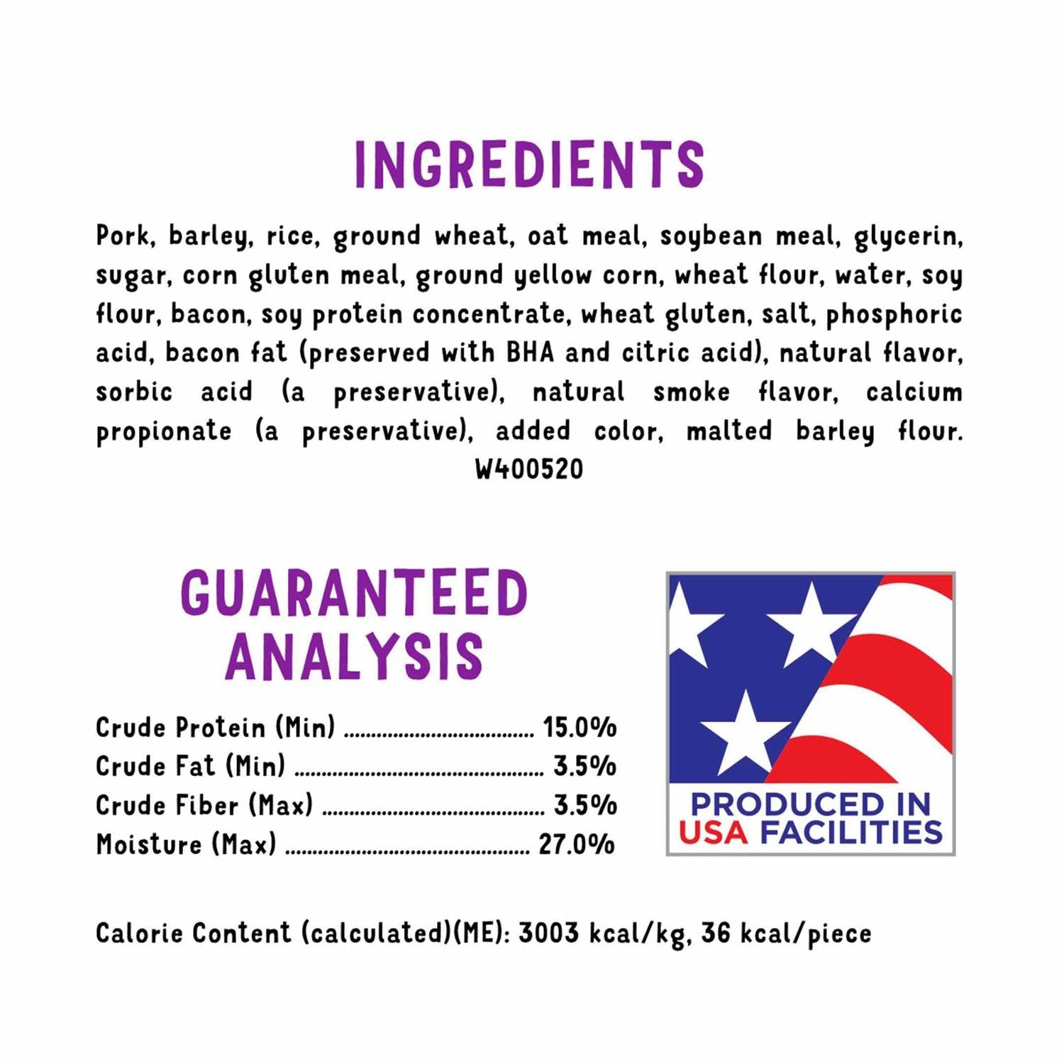 Bacon Flavor Dog Treats Y67627