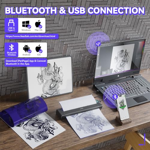 Wireless Bluetooth USB Tattoo Stencil Printer with Stencil Paper Q286