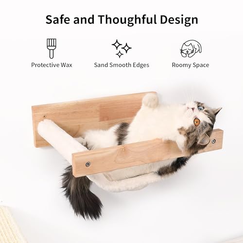 Black Stripe Wooden Cat Wall Shelf P90643