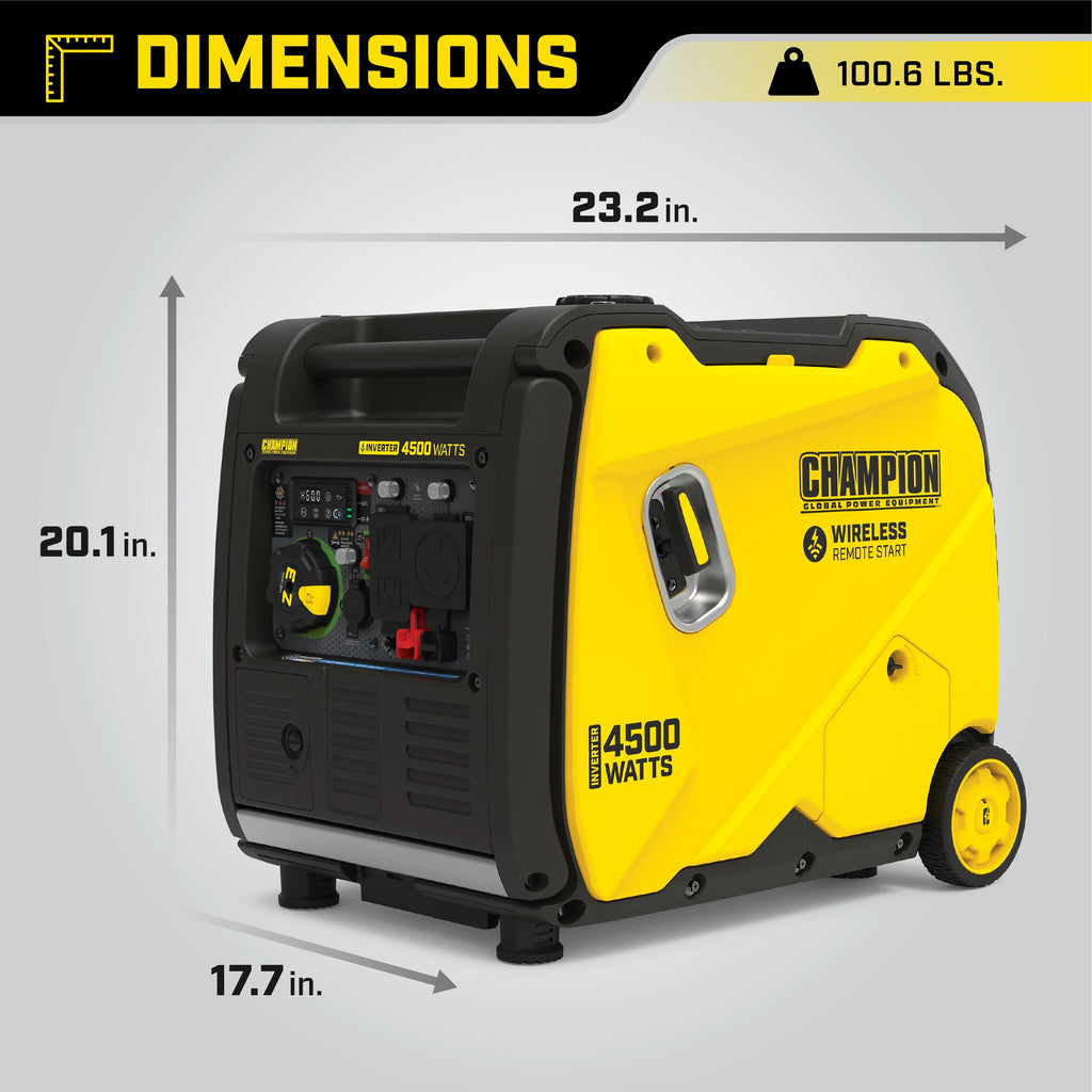 4500-Watt Wireless Remote Start Inverter Generator with CO Shield N918