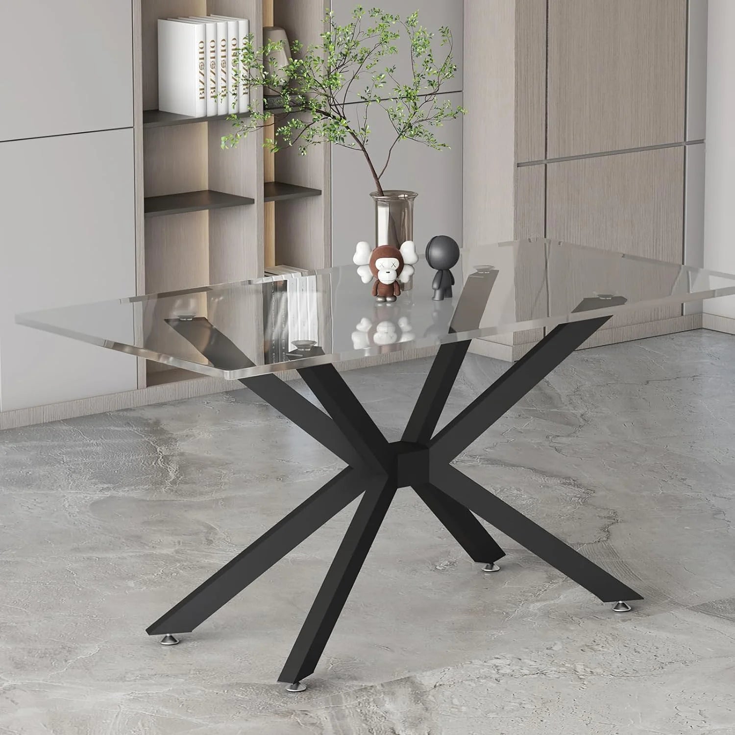 Black 28" Metal Dining Table Legs with Suction Cups U5935