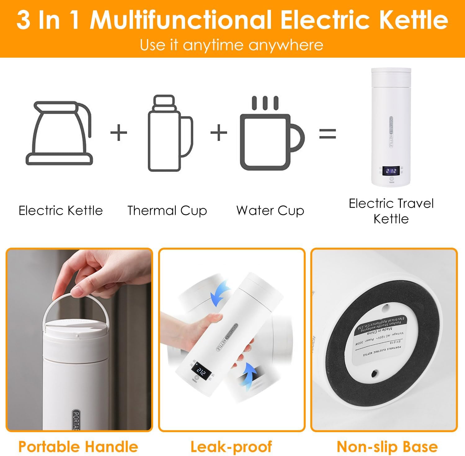 500ML Stainless Steel Electric Kettle G219