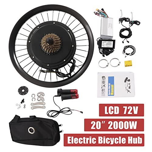 72V 2000W 560rpm Rear Wheel Electric Bike Conversion Kit with LCD Display for 20-inch Bicycles U274133