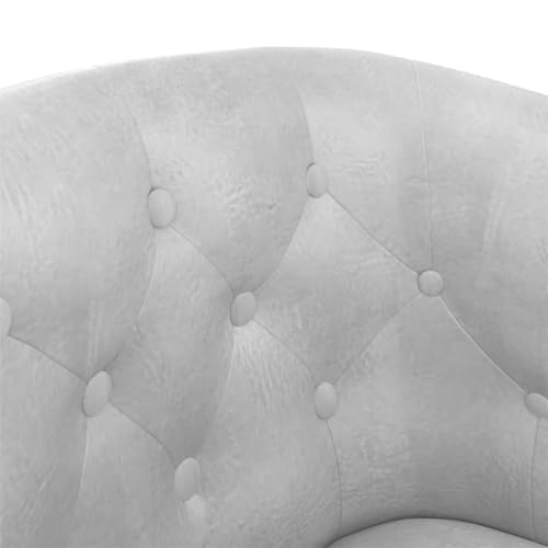 Silver Faux Leather Tub Chair with Footstool R638