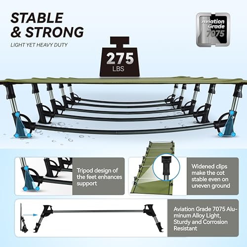 Ultralight Folding Camping Cot Bed (Grey) P969