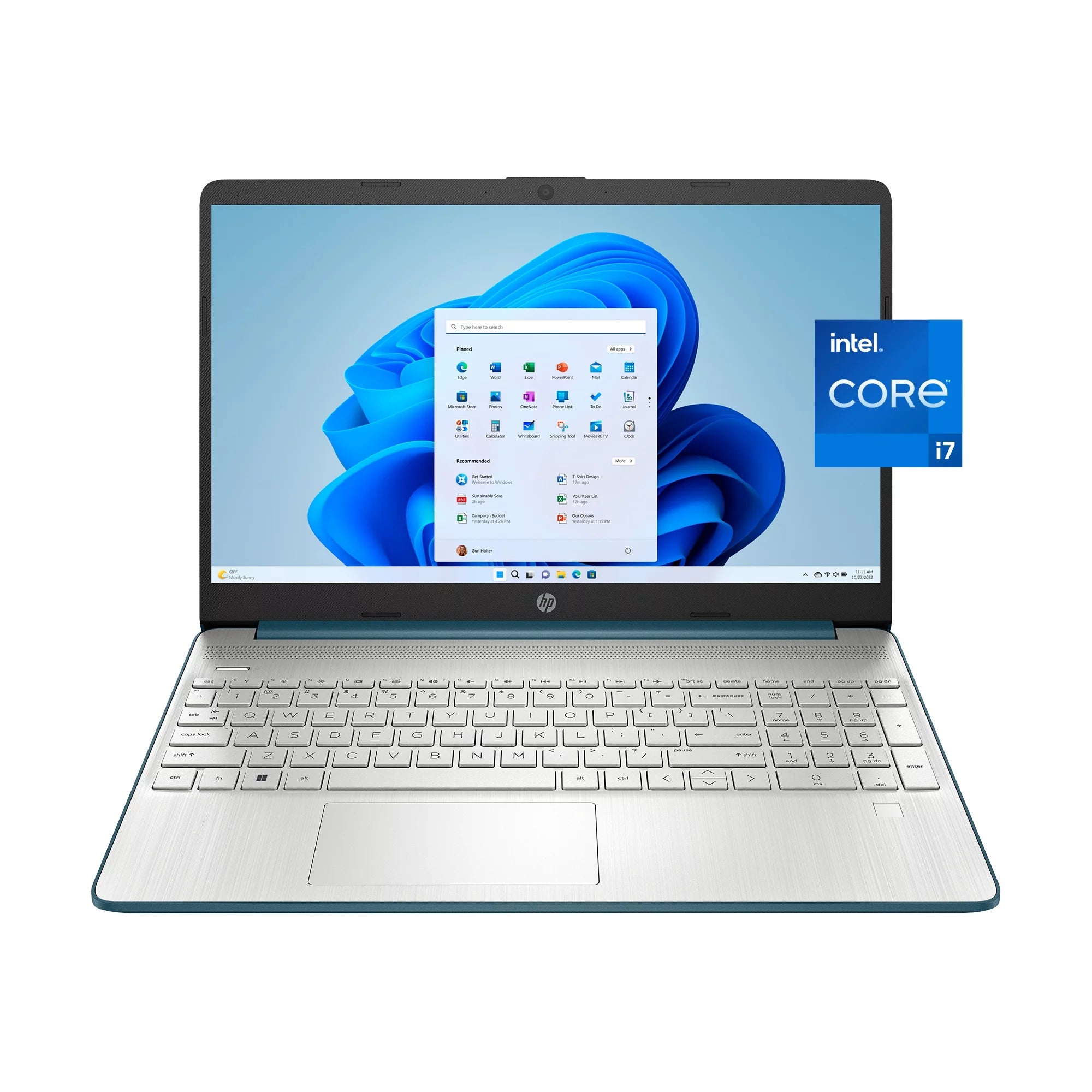 15.6" FHD Laptop, Intel Core i7-1165G7, 16GB RAM, 512GB SSD, Spruce Blue, Windows 11 Home Y60784