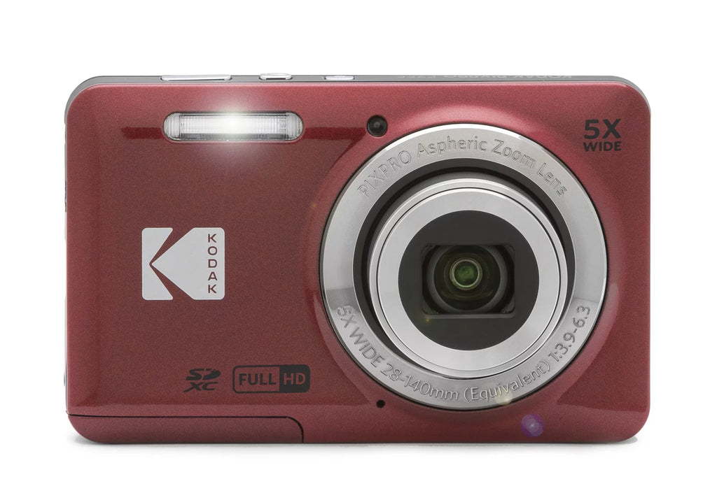 Red Digital Camera with 128GB SDXC Memory Card and Case J7790