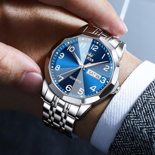 Stainless Steel Analog Quartz Date Luminous Wrist Watch G8072