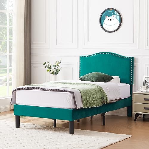 Pink Twin Upholstered Bed Frame Q974731