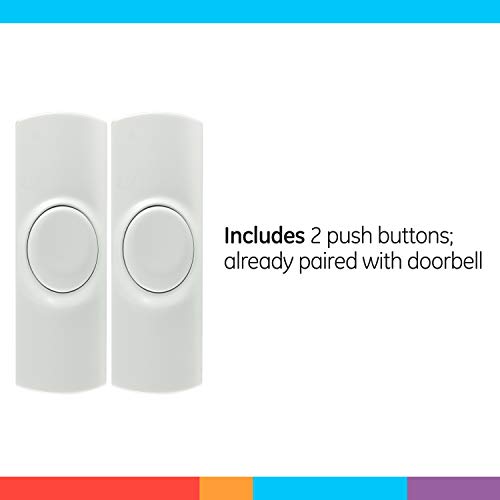 White Wireless Doorbell Kit with 2 Push Buttons and 8 Melodies H113